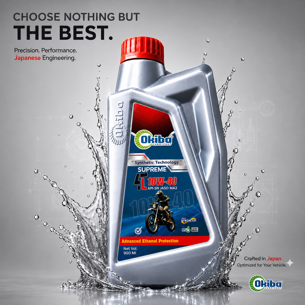 OKIBA Supreme 4T 10W40 Synthetic Technology Engine Oil – 900 ml