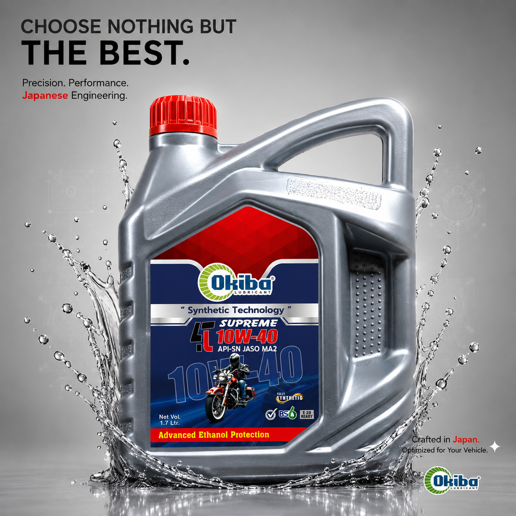 OKIBA Supreme 4T 10W40 Synthetic Technology Engine Oil – 1.7L