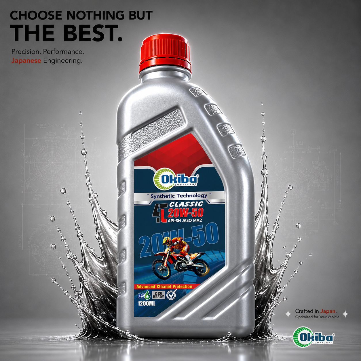 OKIBA Classic 4T 20W50 Synthetic Technology Engine Oil – 1200ML