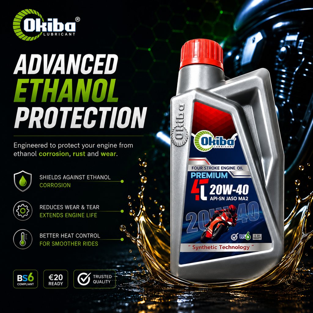OKIBA Premium 4T 20W40 Fully Synthetic Engine Oil – 1L