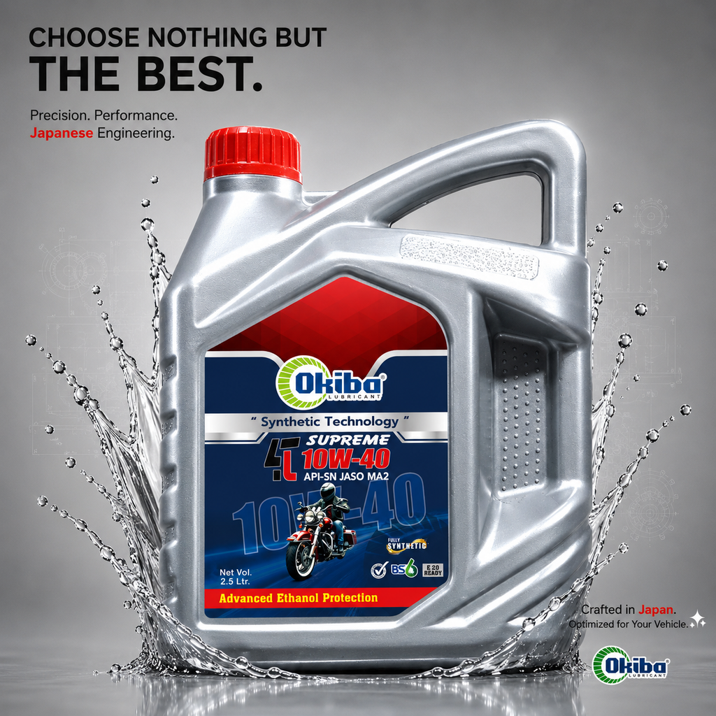 OKIBA Supreme 4T 10W40 Synthetic Technology Engine Oil – 2.5L