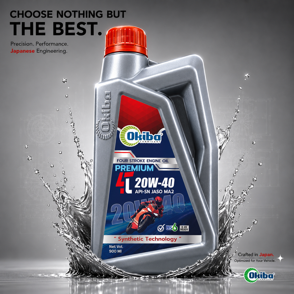 OKIBA Premium 4T 20W40 Synthetic Technology Engine Oil – 900ML