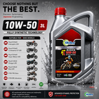 OKIBA Rider 4T 10W50 Fully Synthetic Engine Oil – 3L